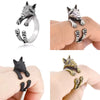 3D Bull Terrier Finger Wrap Rings