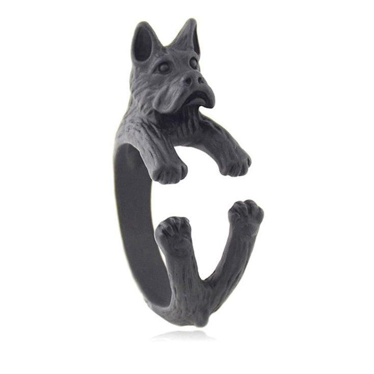 3D Cropped Ears Boxer Finger Wrap Rings-Resizable-Boxer 1-3