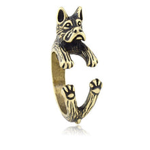 Load image into Gallery viewer, 3D Cropped Ears Boxer Finger Wrap Rings-Resizable-Boxer 2-1