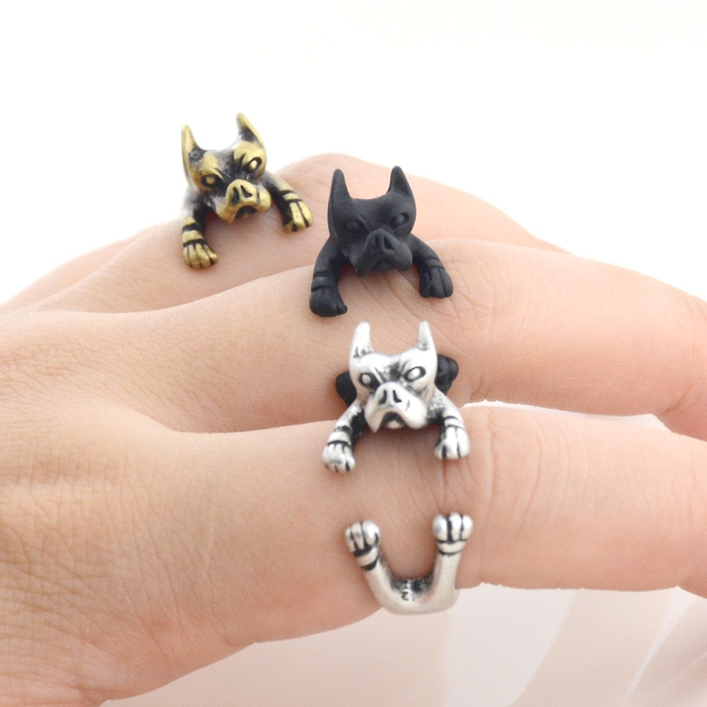3d Pit Bull Finger Wrap Rings