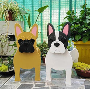 Image of a 3d pug and frenchie flower pot