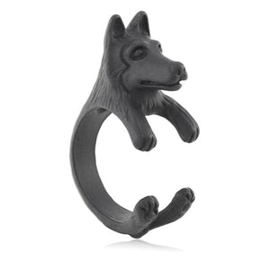 3D Siberian Husky Finger Wrap Rings-Dog Themed Jewellery-Dogs, Jewellery, Ring, Siberian Husky-7