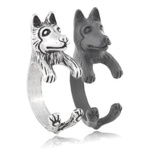 Load image into Gallery viewer, 3D Siberian Husky Finger Wrap Rings-Dog Themed Jewellery-Dogs, Jewellery, Ring, Siberian Husky-8