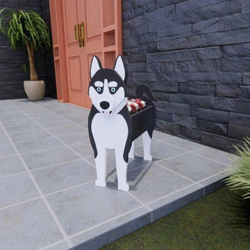 3d Siberian Husky Love Small Flower Planter 360x