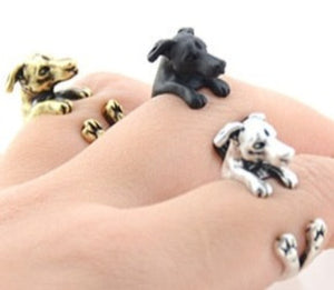 3D Whippet / Greyhound Finger Wrap Rings-5
