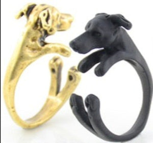 3D Whippet / Greyhound Finger Wrap Rings-Dog Themed Jewellery-Greyhound, Jewellery, Ring, Whippet-5