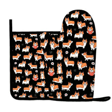 Load image into Gallery viewer, Adorable Corgi Love Parade Oven Mitts and Pot Holder Set-Kitchen Decor-Accessories,Corgi,Dog Mom Gifts-7