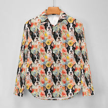 Load image into Gallery viewer, Boston Terriers in Blossom Bliss Women&#39;s Shirt-Apparel-Apparel, Boston Terrier, Shirt-2
