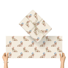Load image into Gallery viewer, Dachshund Christmas Wrapping Paper - 6 Coat Colors - Watercolor Dachsund Designs - 3 Sheets Bundle-Christmas Ornament-Christmas,Dachshund,Wrapping Paper-Long Haired Cream Dachshund-58"x23"x3pcs-3