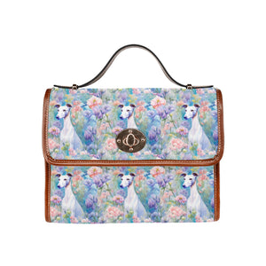 Magical Pastel Garden White Greyhound / Whippet Shoulder Bag Purse-Accessories-Accessories, Bags, Greyhound, Whippet-One Size-6