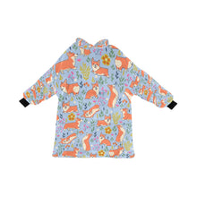 Load image into Gallery viewer, Flower Garden Shiba Inu Blanket Hoodie for Women - 4 Colors-Apparel-Apparel, Blankets, Shiba Inu-11