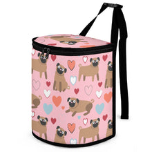Load image into Gallery viewer, Pugs with Multicolor Hearts Multipurpose Car Storage Bag - 4 Colors-Car Accessories-Bags, Car Accessories, Pug-Pink-8