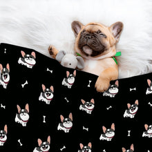 Load image into Gallery viewer, Cutest Pied Black and White French Bulldogs Blanket for Dog-Pet Furniture-Blanket for Dogs,Blankets,French Bulldog,Home Decor-1