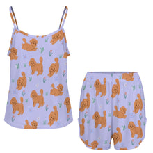 Load image into Gallery viewer, Flower Garden Doodle Love Women&#39;s Cami and Shorts Pajama Set-Apparel-Apparel,Dog Mom Gifts,Doodle,Pajamas-6