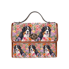 Load image into Gallery viewer, Bernese Mountain Dog in Bloom Satchel Bag Purse-Accessories-Accessories, Bags, Bernese Mountain Dog, Purse-One Size-7