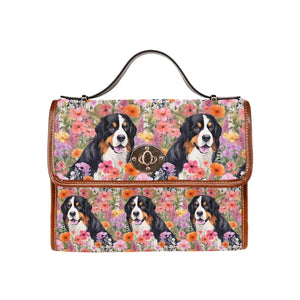 Bernese Mountain Dog in Bloom Satchel Bag Purse-Accessories-Accessories, Bags, Bernese Mountain Dog, Purse-One Size-7