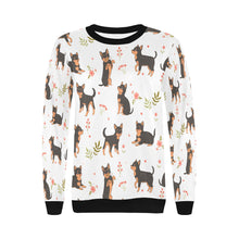 Load image into Gallery viewer, Flower Garden Black and Tan Chihuahua Women&#39;s Sweatshirt - 4 Colors-Apparel-Apparel, Chihuahua, Sweatshirt-6