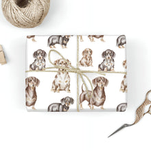 Load image into Gallery viewer, Dachshund Wrapping Paper - Watercolor Dachsund Designs - 3 Sheets Bundle-Christmas Ornament-Christmas,Dachshund,Wrapping Paper-5