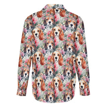 Load image into Gallery viewer, Floral Watercolor Beagle in Blooms Women&#39;s Shirt-Apparel-Apparel, Beagle, Shirt-8