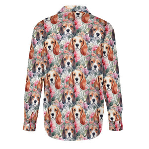 Floral Watercolor Beagle in Blooms Women's Shirt-Apparel-Apparel, Beagle, Shirt-8