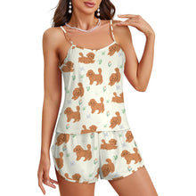 Load image into Gallery viewer, Flower Garden Doodle Love Women&#39;s Cami and Shorts Pajama Set-Apparel-Apparel,Dog Mom Gifts,Doodle,Pajamas-21