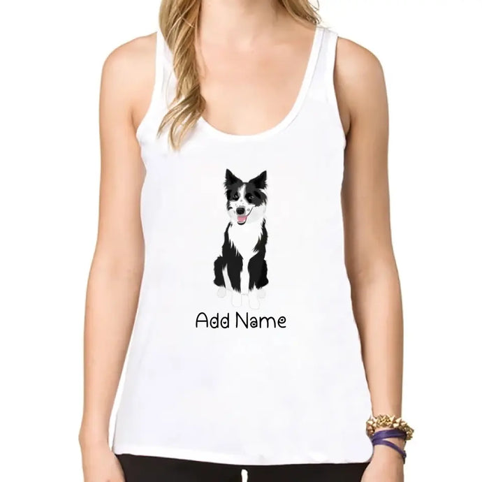 Personalized Border Collie Mom Yoga Tank Top-Shirts & Tops-Apparel, Border Collie, Dog Mom Gifts, Shirt, T Shirt-Yoga Tank Top-White-XS-1