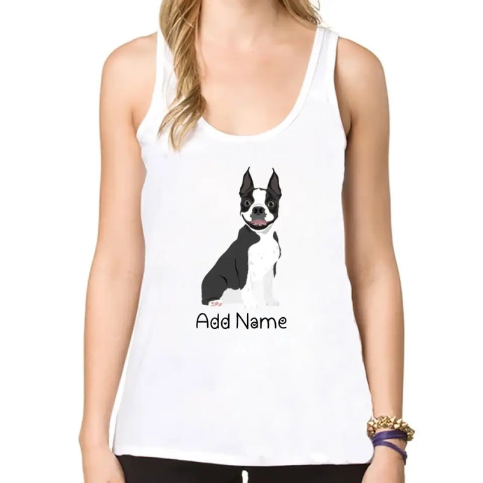 Personalized Boston Terrier Mom Yoga Tank Top-Shirts & Tops-Apparel, Boston Terrier, Dog Mom Gifts, Shirt, T Shirt-Yoga Tank Top-White-XS-1