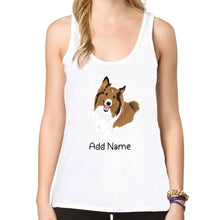Load image into Gallery viewer, Personalized Collie / Sheltie Mom Yoga Tank Top-Shirts &amp; Tops-Apparel, Dog Mom Gifts, Rough Collie, Shetland Sheepdog, Shirt, T Shirt-Yoga Tank Top-White-XS-1