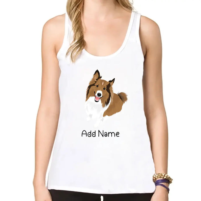Personalized Collie / Sheltie Mom Yoga Tank Top-Shirts & Tops-Apparel, Dog Mom Gifts, Rough Collie, Shetland Sheepdog, Shirt, T Shirt-Yoga Tank Top-White-XS-1