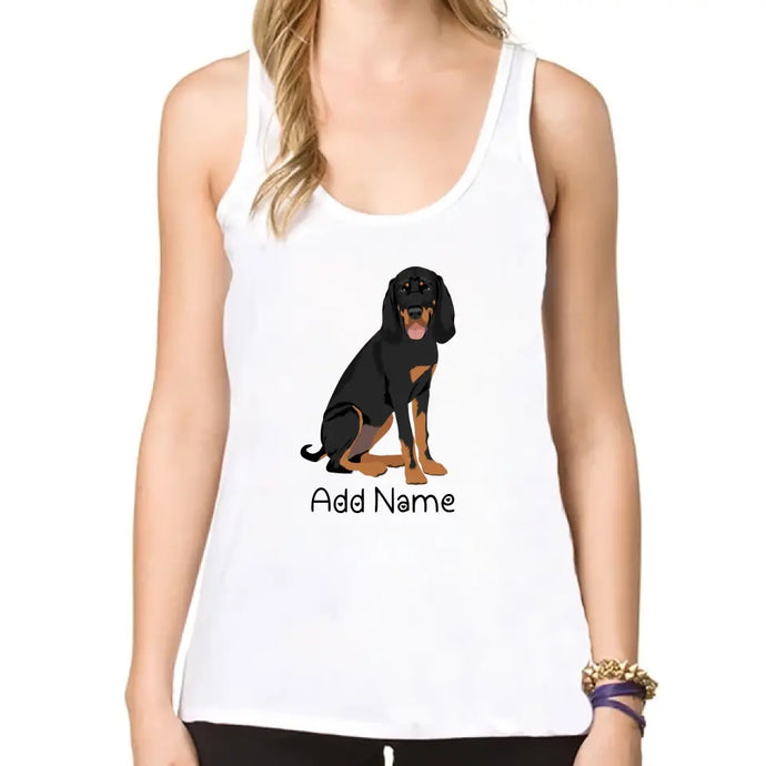 Personalized Coonhound Mom Yoga Tank Top-Shirts & Tops-Apparel, Coonhound, Dog Mom Gifts, Shirt, T Shirt-Yoga Tank Top-White-XS-1