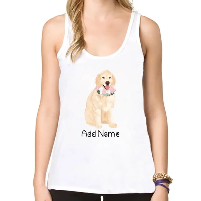 Personalized Golden Retriever Mom Yoga Tank Top-Shirts & Tops-Apparel, Dog Mom Gifts, Golden Retriever, Shirt, T Shirt-Yoga Tank Top-White-XS-1