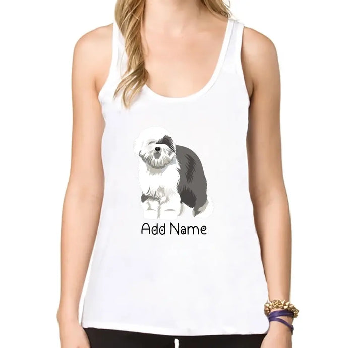 Personalized Old English Sheepdog Mom Yoga Tank Top-Shirts & Tops-Apparel, Dog Mom Gifts, Old English Sheepdog, Shirt, T Shirt-Yoga Tank Top-White-XS-1