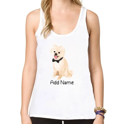 Personalized Pomeranian Mom Yoga Tank Top-Shirts & Tops-Apparel, Dog Mom Gifts, Pomeranian, Shirt, T Shirt-Yoga Tank Top-White-XS-1