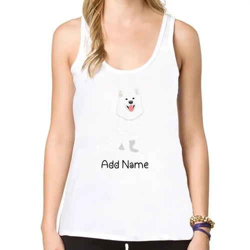 Personalized Samoyed Mom Yoga Tank Top-Shirts & Tops-Apparel, Dog Mom Gifts, Samoyed, Shirt, T Shirt-Yoga Tank Top-White-XS-1