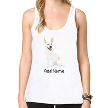 Load image into Gallery viewer, Personalized White Swiss Shepherd Mom Yoga Tank Top