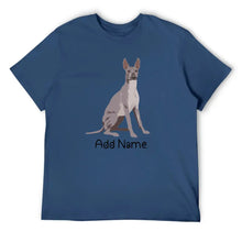 Load image into Gallery viewer, Personalized Dog Dad Cotton T Shirts-Personalized Dog Gifts-Apparel, Dog Dad Gifts, Dogs, Shirt, T Shirt-Men&#39;s Cotton T Shirt-Navy Blue-Medium-12