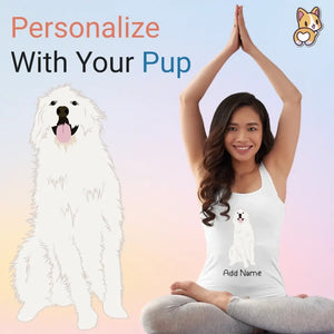 Personalized Great Pyrenees Mom Yoga Tank Top-Shirts & Tops-Apparel, Dog Mom Gifts, Great Pyrenees, Shirt, T Shirt-Yoga Tank Top-White-L - Fitting-1
