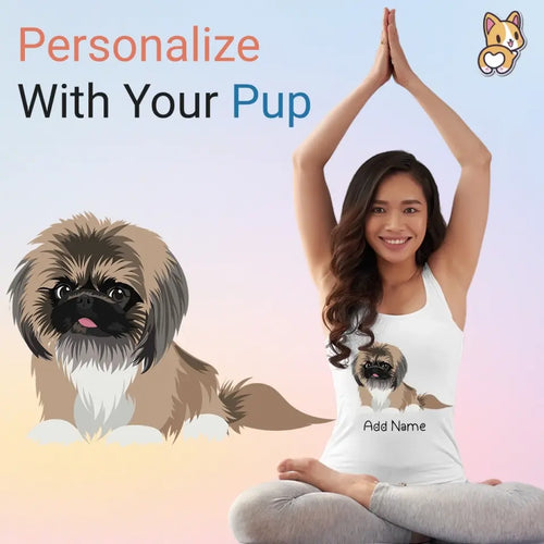 Personalized Pekingese Mom Yoga Tank Top-Shirts & Tops-Apparel, Dog Mom Gifts, Pekingese, Shirt, T Shirt-Yoga Tank Top-White-XS-1