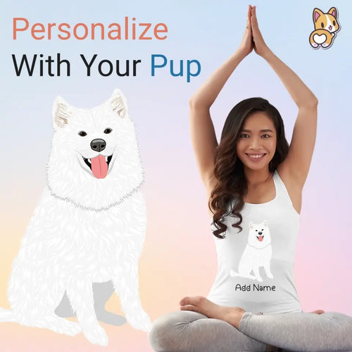 Personalized Samoyed Mom Yoga Tank Top-Shirts & Tops-Apparel, Dog Mom Gifts, Samoyed, Shirt, T Shirt-1