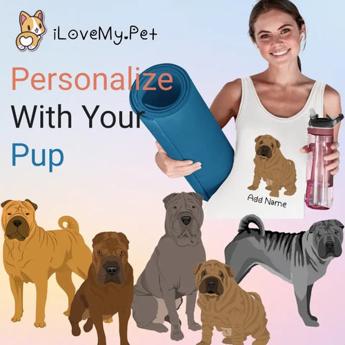 Personalized Shar Pei Mom Yoga Tank Top-Shirts & Tops-Apparel, Dog Mom Gifts, Shar Pei, Shirt, T Shirt-1
