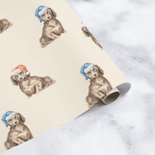Load image into Gallery viewer, Dachshund Christmas Wrapping Paper - 6 Coat Colors - Watercolor Dachsund Designs - 3 Sheets Bundle-Christmas Ornament-Christmas,Dachshund,Wrapping Paper-14
