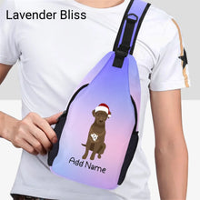 Load image into Gallery viewer, Personalized Chocolate Labrador Unisex Sling Bag Backpack-Accessories-Chocolate Labrador, Labrador-Unisex Sling Bag Backpack-Lavender Bliss-One Size-15