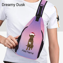 Load image into Gallery viewer, Personalized Chocolate Labrador Unisex Sling Bag Backpack-Accessories-Chocolate Labrador, Labrador-Unisex Sling Bag Backpack-Dreamy Dusk-One Size-16