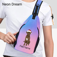 Load image into Gallery viewer, Personalized Chocolate Labrador Unisex Sling Bag Backpack-Accessories-Chocolate Labrador, Labrador-Unisex Sling Bag Backpack-Neon Dream-One Size-17