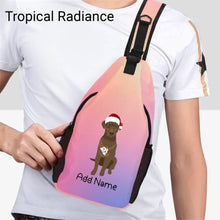 Load image into Gallery viewer, Personalized Chocolate Labrador Unisex Sling Bag Backpack-Accessories-Chocolate Labrador, Labrador-Unisex Sling Bag Backpack-Tropical Radiance-One Size-18