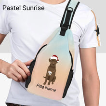 Load image into Gallery viewer, Personalized Chocolate Labrador Unisex Sling Bag Backpack-Accessories-Chocolate Labrador, Labrador-Unisex Sling Bag Backpack-Pastel Sunrise-One Size-21