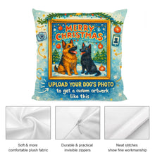 Load image into Gallery viewer, Personalized Dog Christmas Pillowcase – Custom Artwork From Photo-Personalized Dog Gifts-Christmas,Dog Mom Gifts,Home Decor,Personalize Artwork,Pillows-2