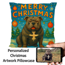 Load image into Gallery viewer, American-Bully-Christmas-Pillowcase