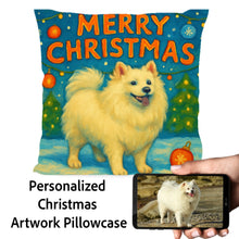 Load image into Gallery viewer, American-Eskimo-Christmas-Pillowcase