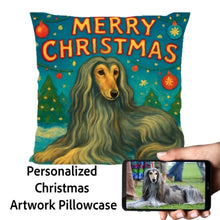 Load image into Gallery viewer, Afghan-Hound-Christmas-Pillowcase Medium